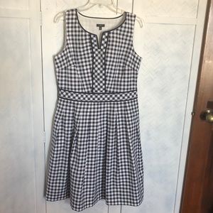 Talbots checkered A-line dress sz 10P